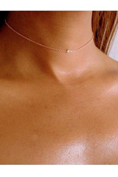 Everyday Solitaire Choker Necklace