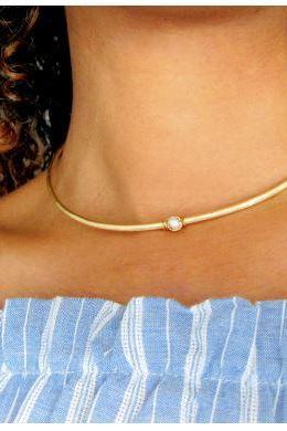 Metal Pearl Choker