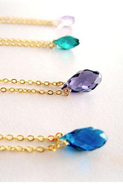 Gemstone Teardrop Necklace