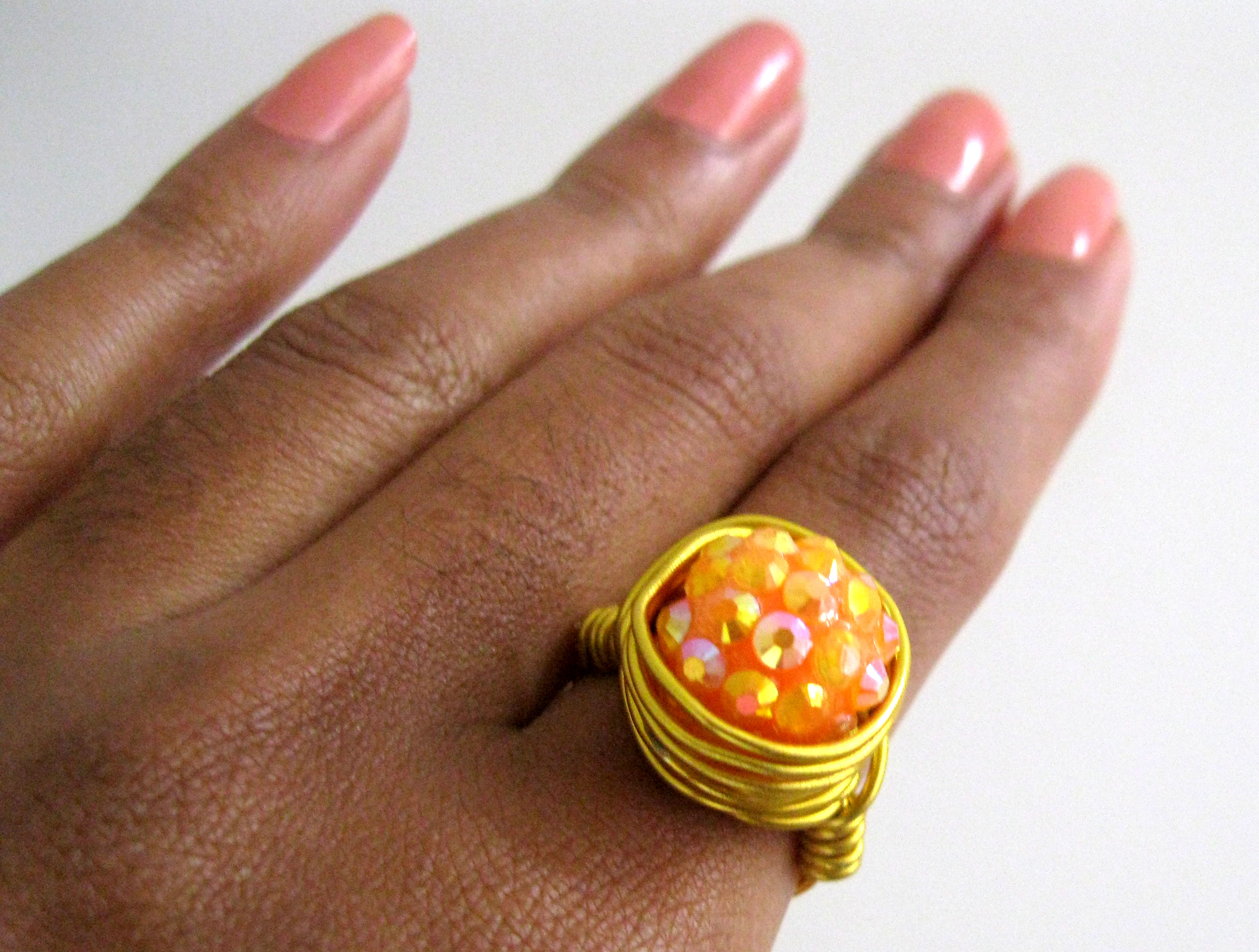 Orange Candy Cocktail Ring, Custom Rings, Custom Jewellery, Women And